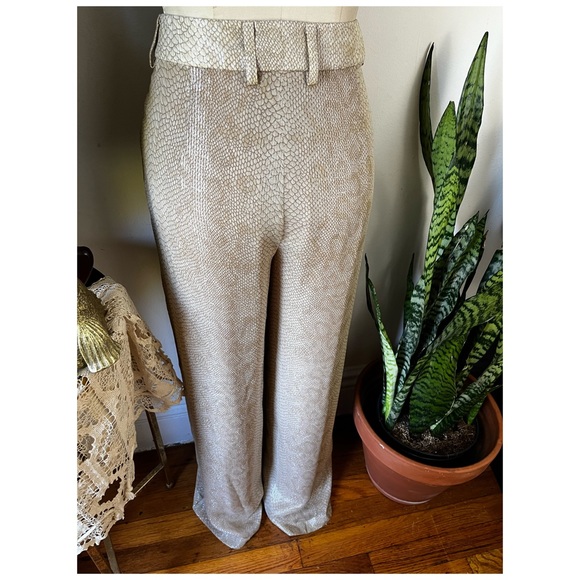 Carlisle Silk snakeskin high waist wide trousers - Picture 5 of 9